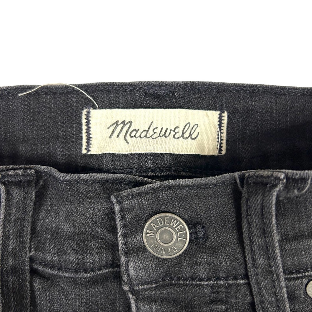 Madewell Sz 25 Cali Demi-Boot Jeans Bellspring Wash Button Front Flare Leg Black - Picture 7 of 10